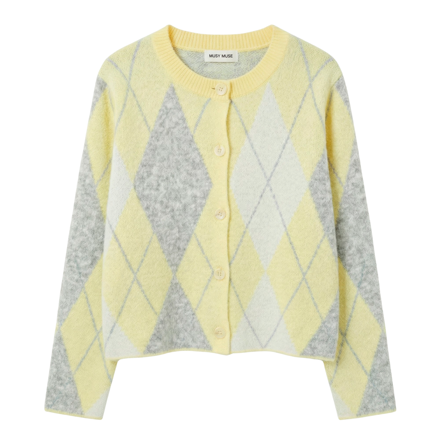Musy Muse Dame Cardigan I Uldmix - Yellow - One Size