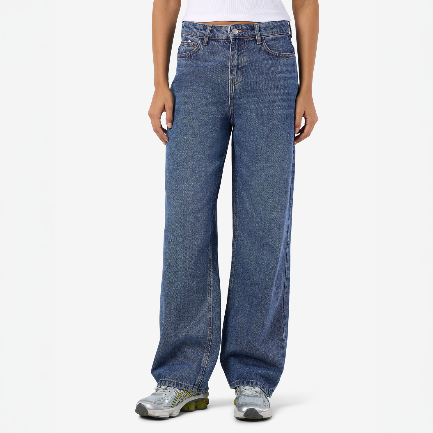 Noisy May Alexa Dame Jeans - Medium Blue Denim - 32/32
