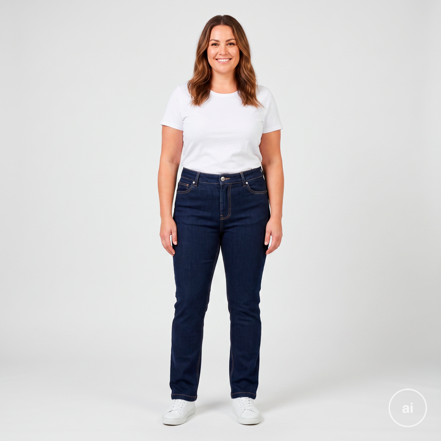 Steenholt Laura Dame Jeans Plus Size - Navy - 54/32