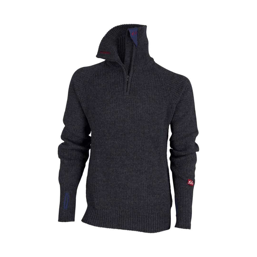 Uld Sweater - Ulvang Rav Zip - 100% Uld - Mørkegrå