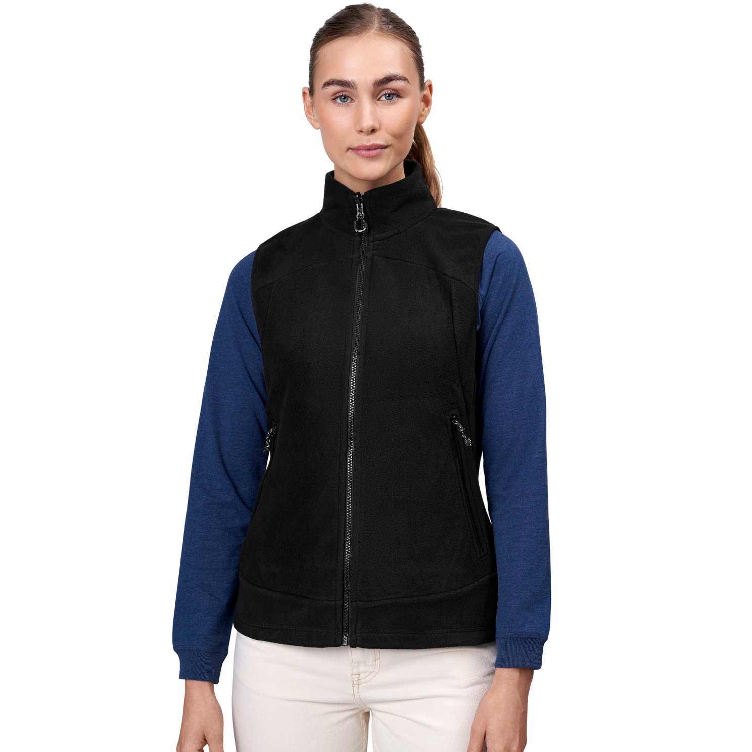 Id Active Dame Vest M. Fleece - Sort - 3xl