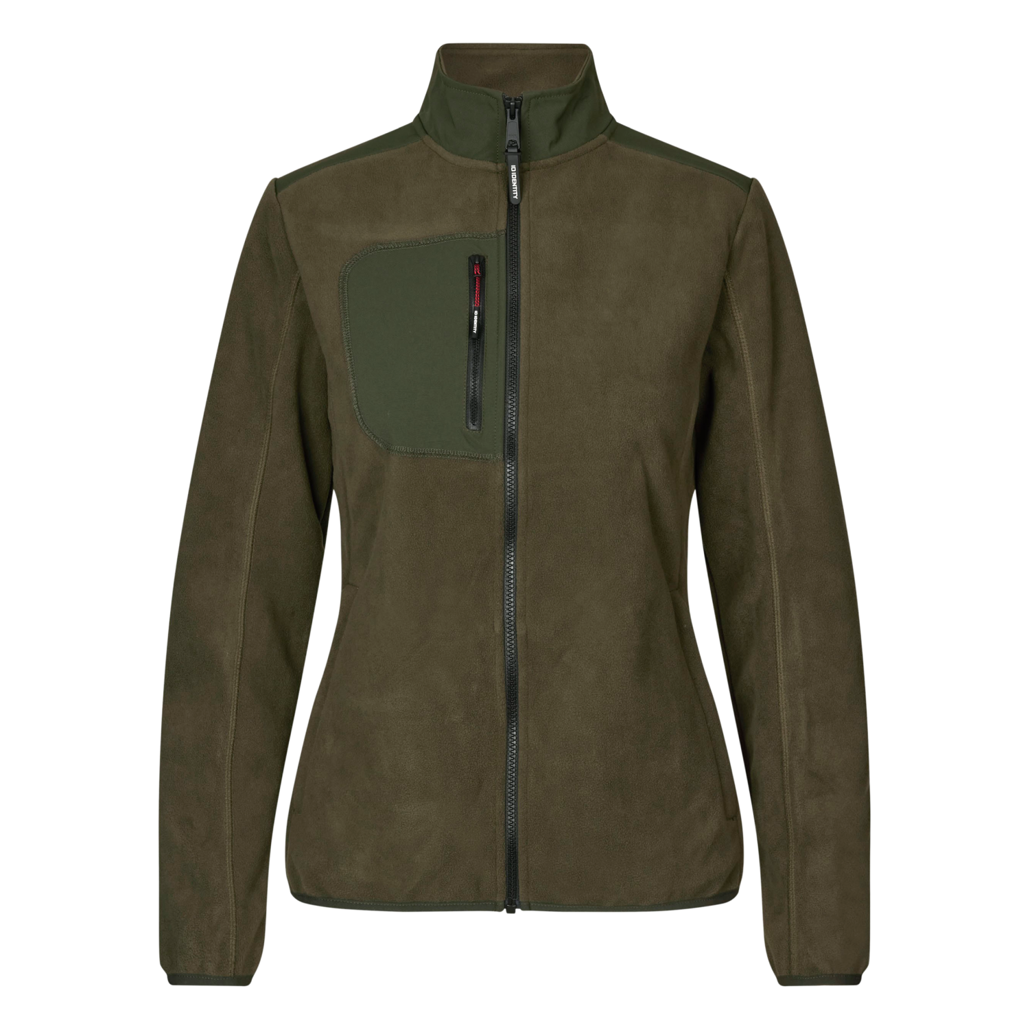 Id Bonded Dame Fleecejakke - Oliven - 4xl